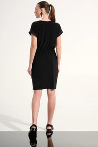 Joseph Ribkoff-Silky Knit And Memory Straight Wrap Dress