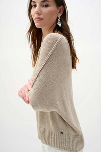Joseph Ribkoff -Viscose and Lurex Sweater Knit Relaxed Top
