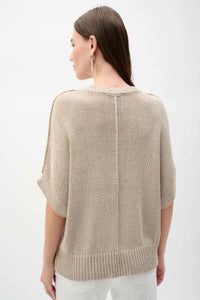 Joseph Ribkoff -Viscose and Lurex Sweater Knit Relaxed Top
