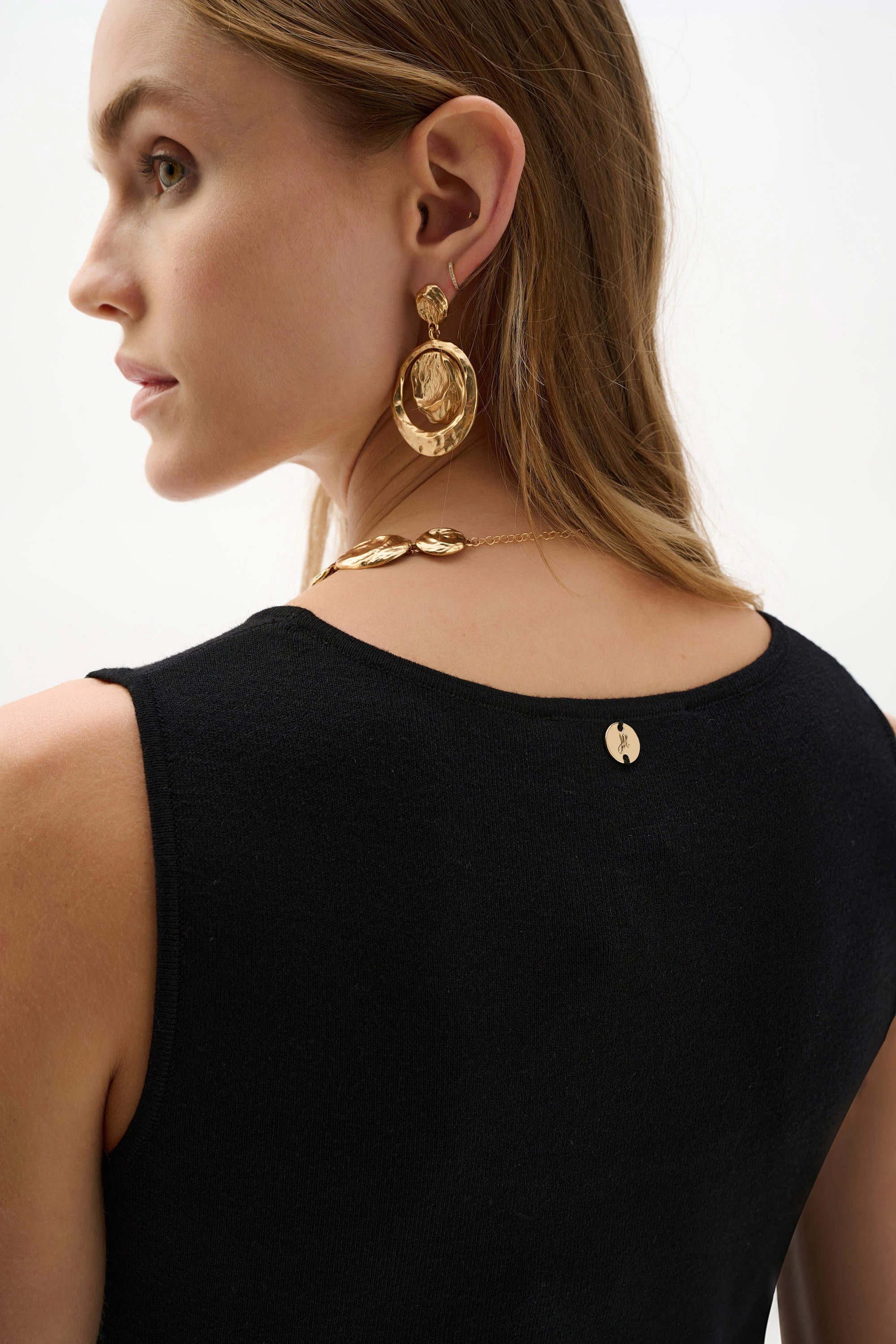 Joseph Ribkoff -Viscose Sweater Knit Sleeveless Dress