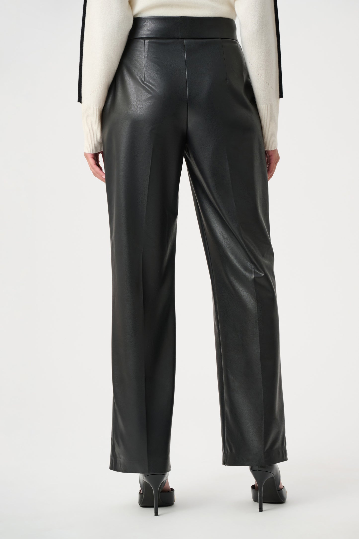 Joseph Ribkoff - Leatherette Wide-Leg Pull-On Pants