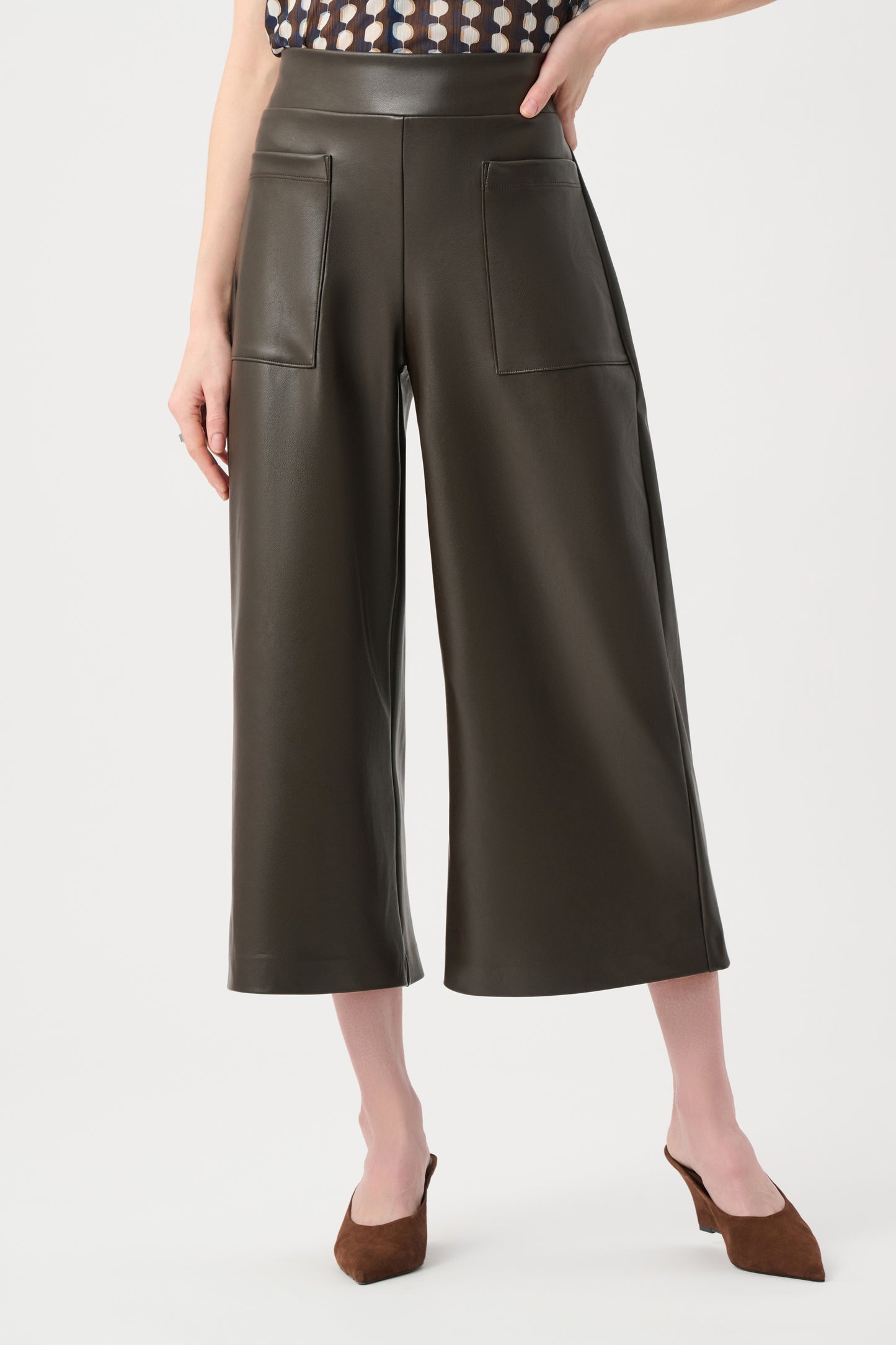 Joseph Ribkoff - Leatherette Pull-On Culotte Pants