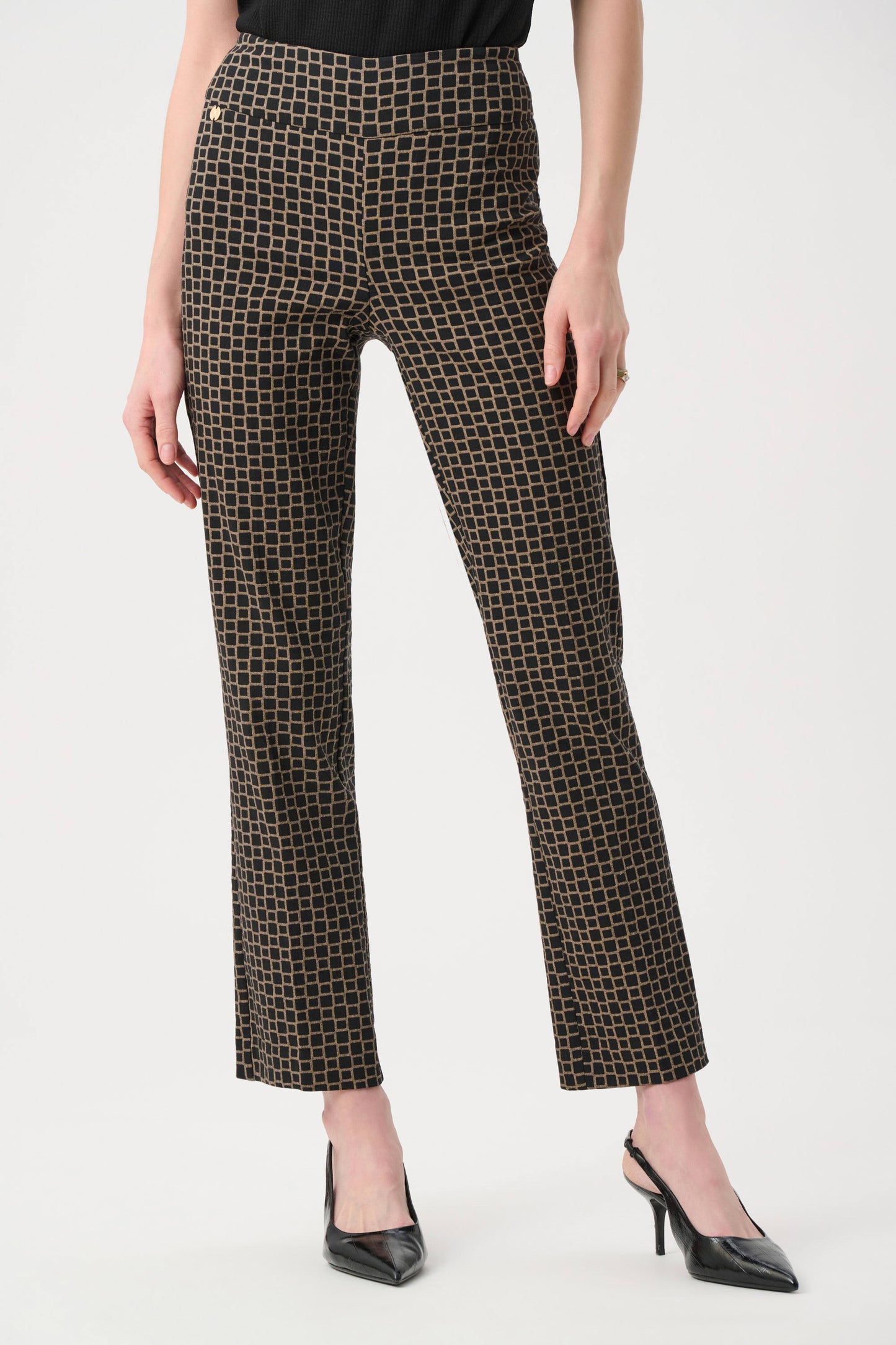 Joseph Ribkoff - Geometric Jacquard Straight Pull On Pant