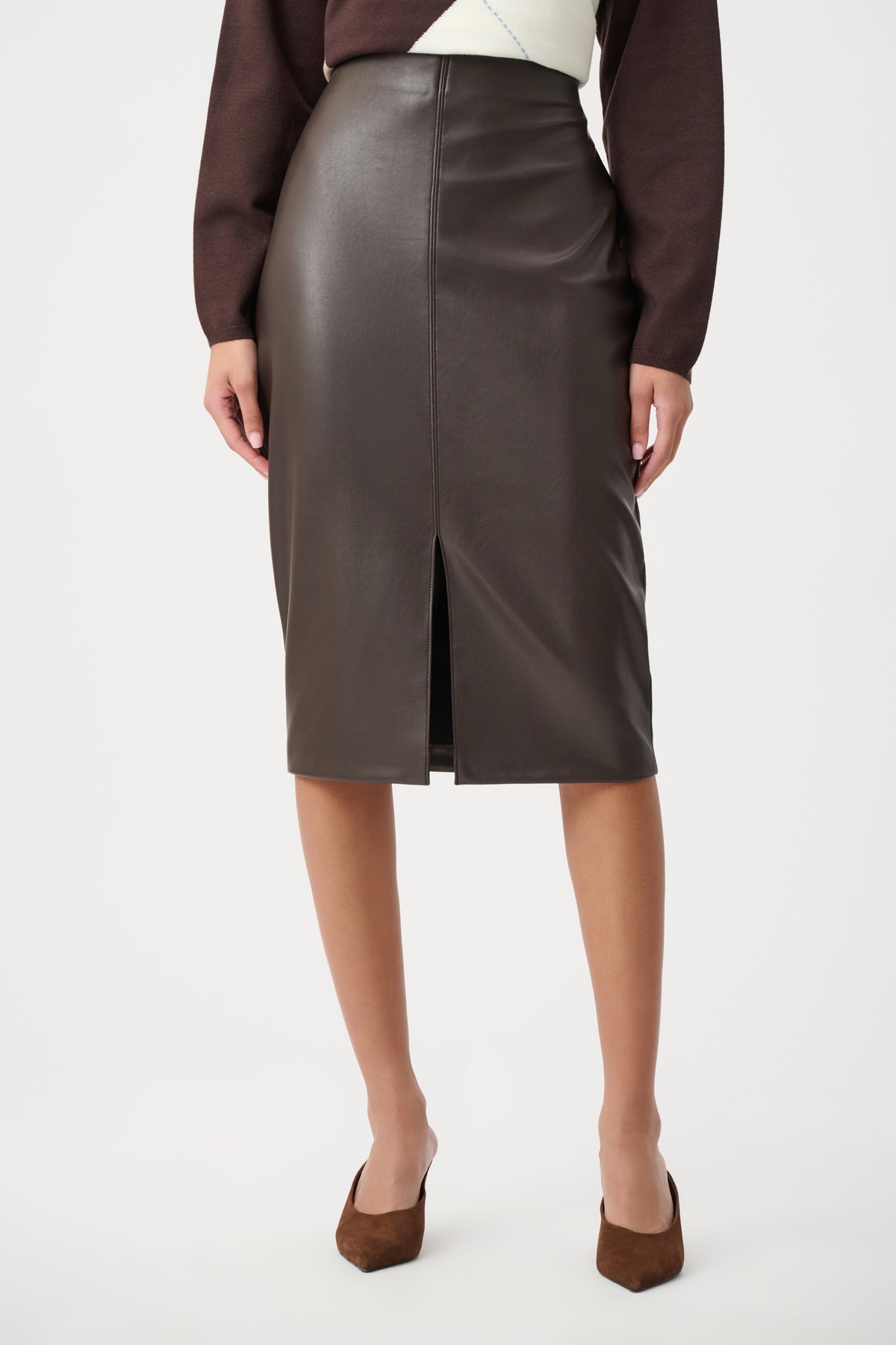 Joseph Ribkoff - Bonded Leather Pencil Skirt