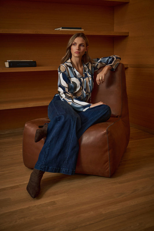 Joseph Ribkoff - Featherweave Denim Palazzo High-Rise Pull-On Jeans