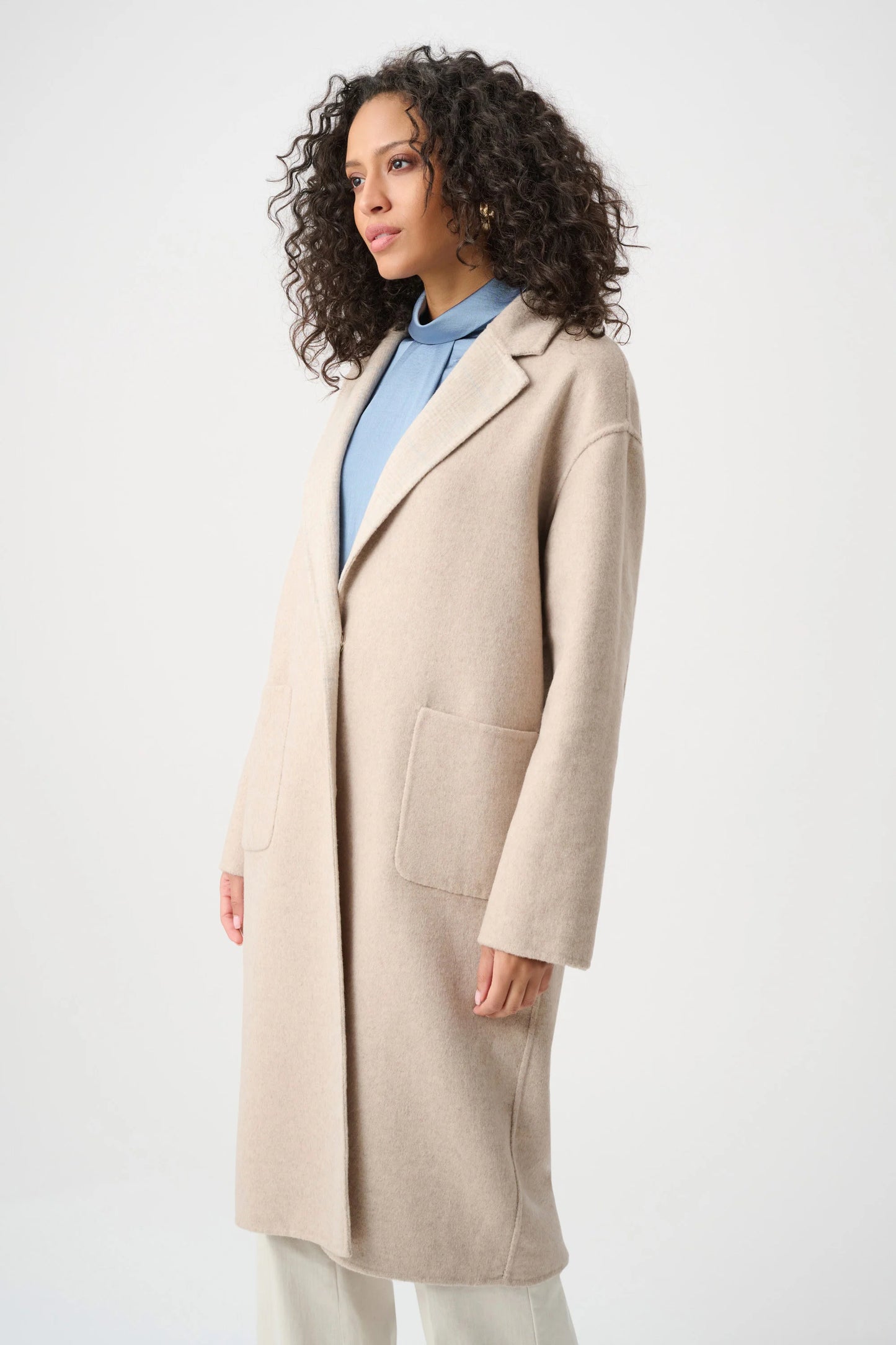 Joseph Ribkoff -Wool Blend Plaid Reversible Boxy Coat