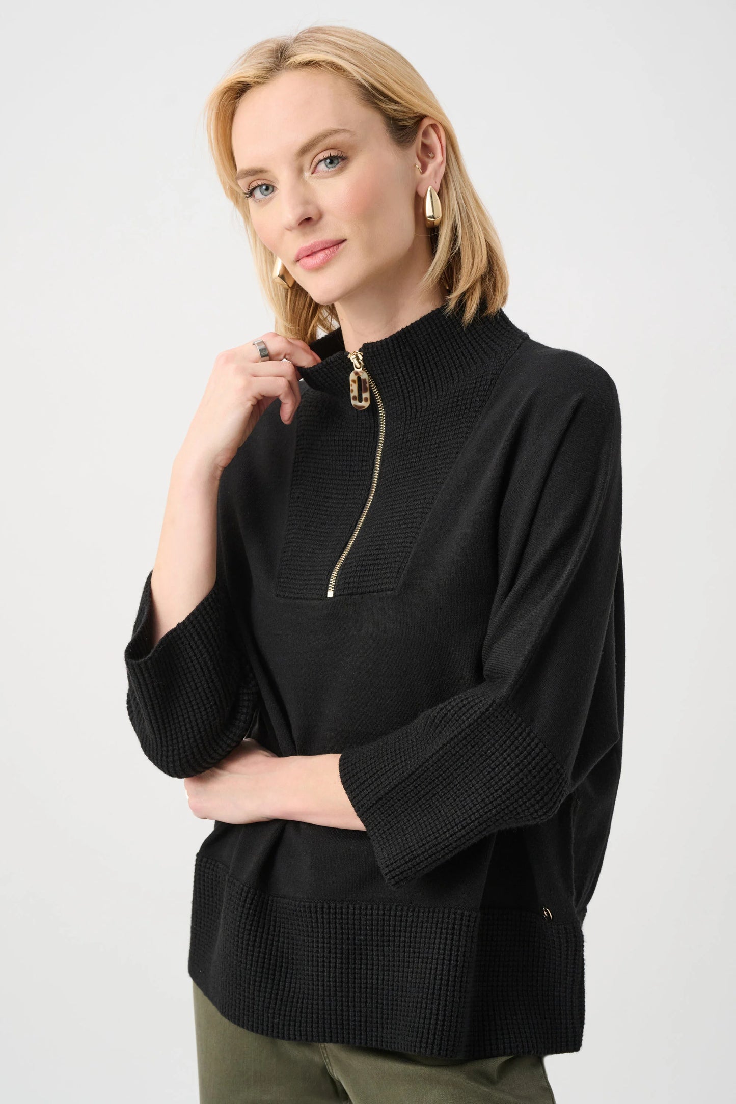 Joseph Ribkoff - Brushed Viscose And Nylon Funnel-Neck Sweater