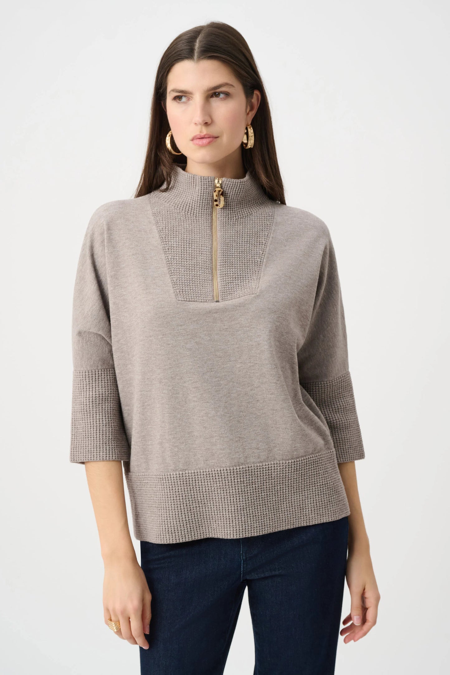 Joseph Ribkoff - Brushed Viscose And Nylon Funnel-Neck Sweater