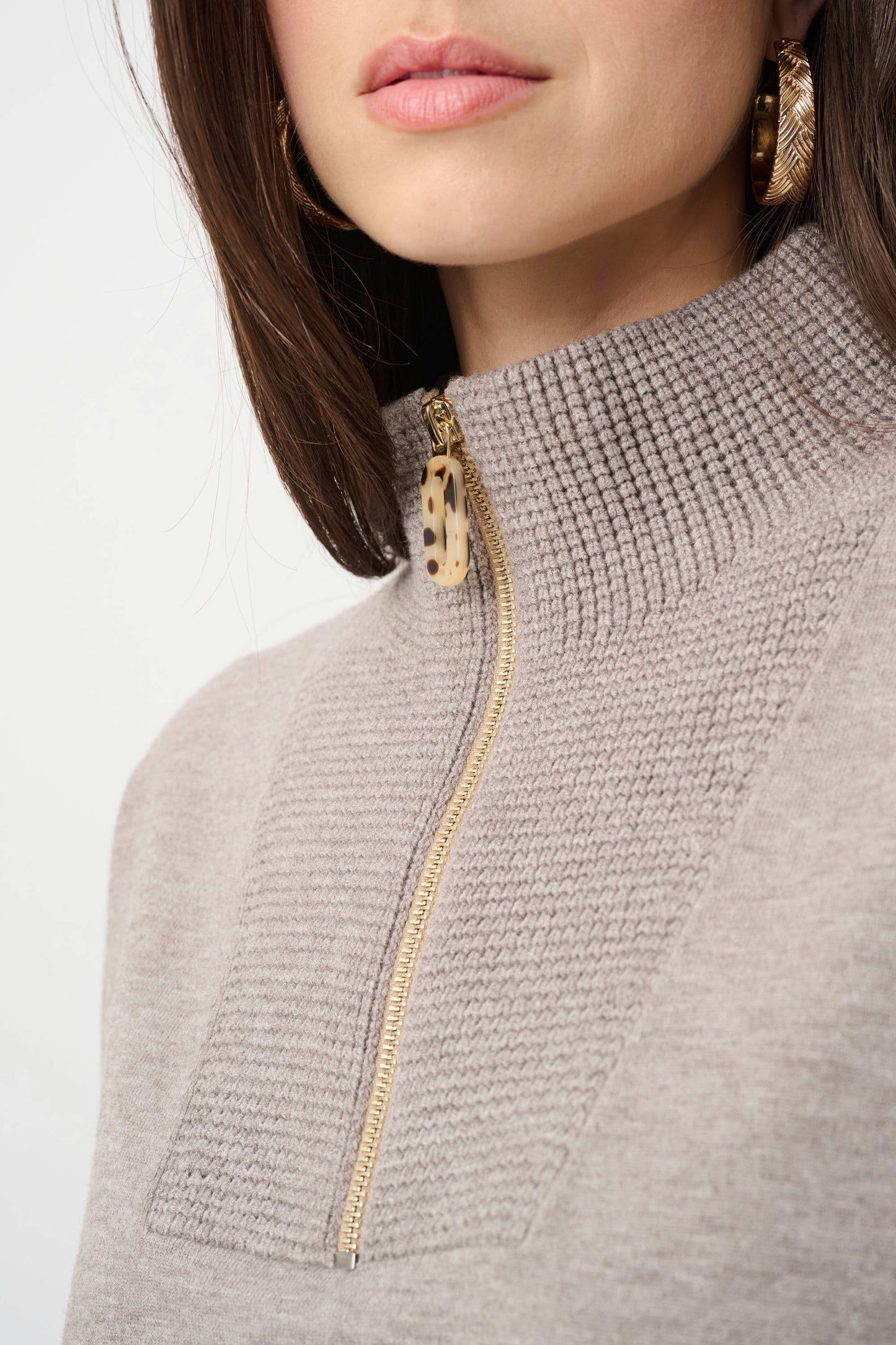 Joseph Ribkoff - Brushed Viscose And Nylon Funnel-Neck Sweater