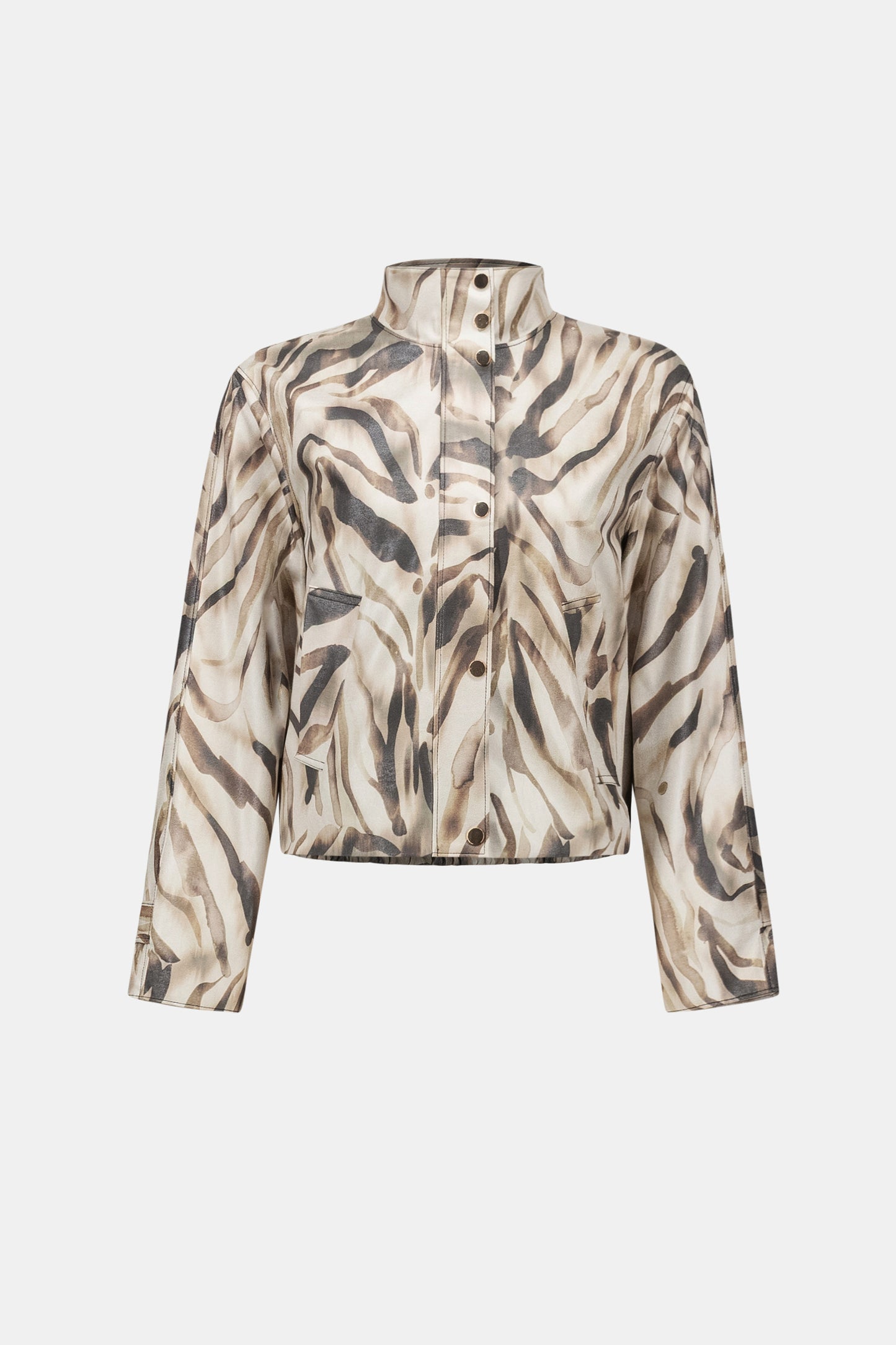 Joseph Ribkoff -Foiled Faux Suede Animal Print Jacket