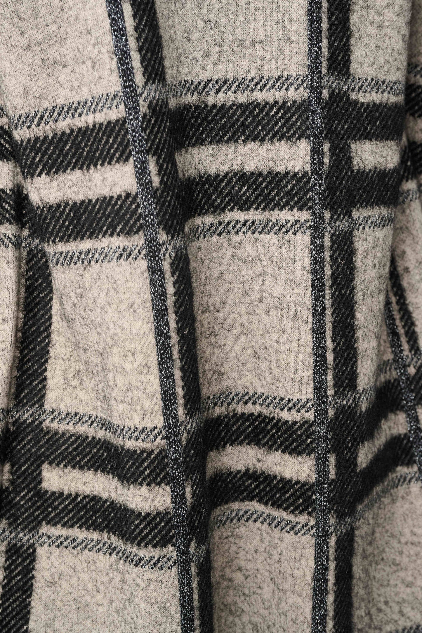 Joseph Ribkoff - Brushed Jacquard Plaid Hooded Jacket