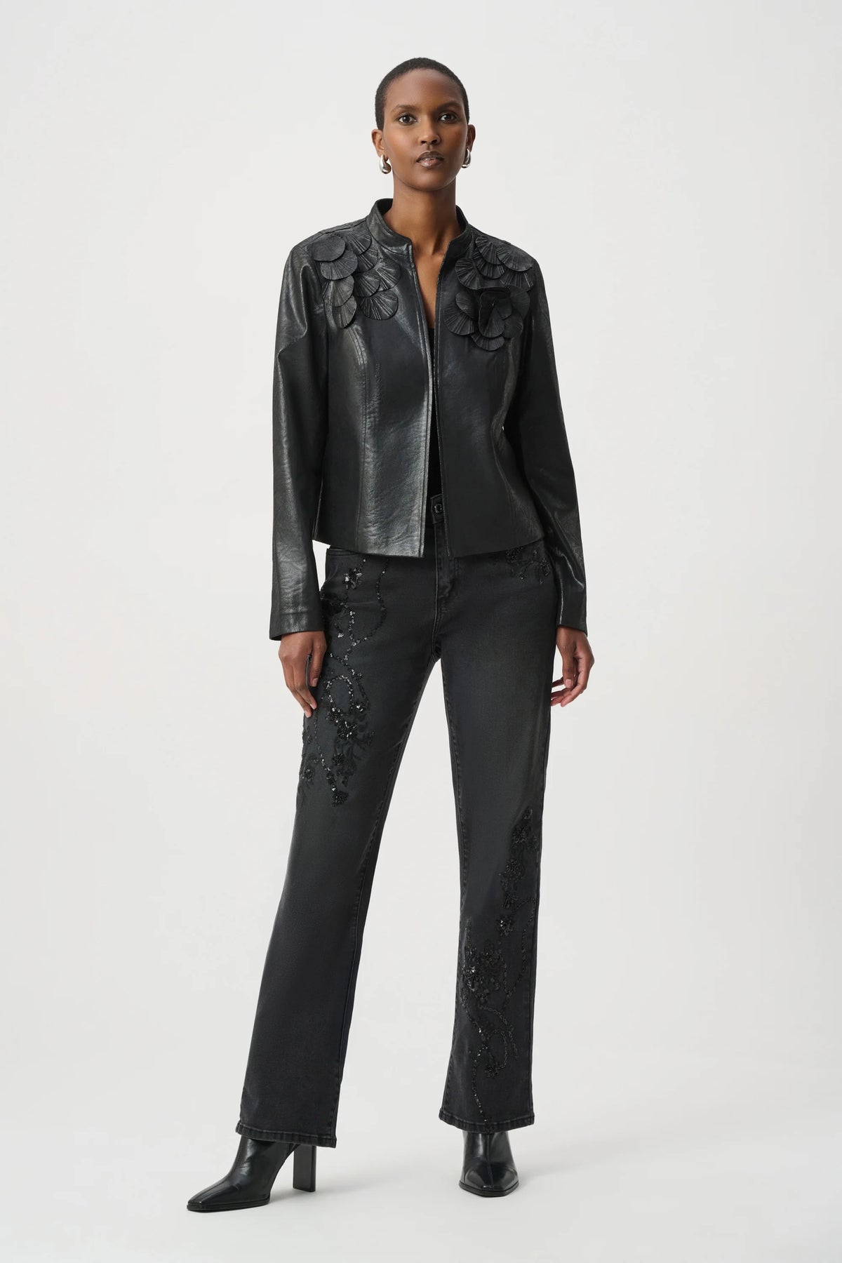 Joseph Ribkoff -Embellished Foiled Suede Jacket