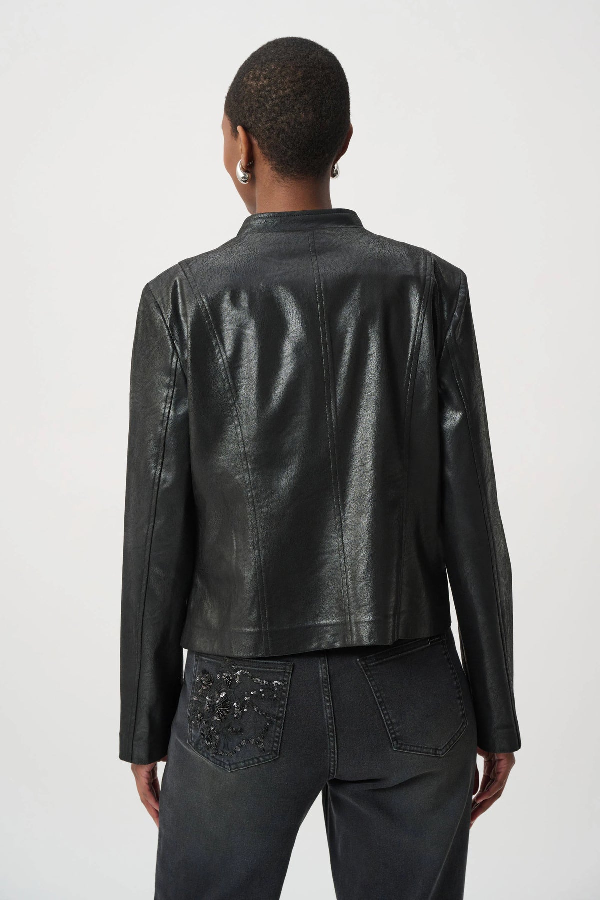 Joseph Ribkoff -Embellished Foiled Suede Jacket