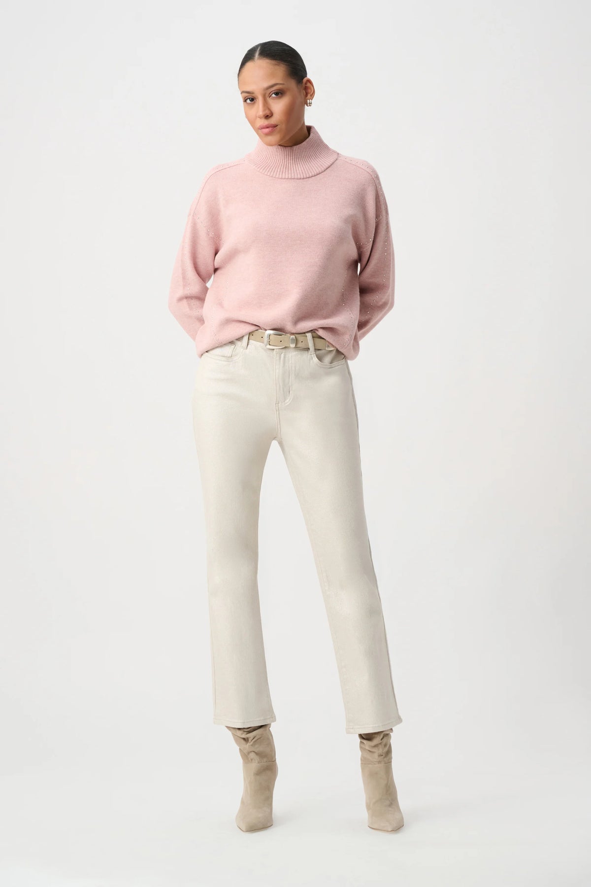 Joseph Ribkoff -Classic Straight Leg Metallic Jeans