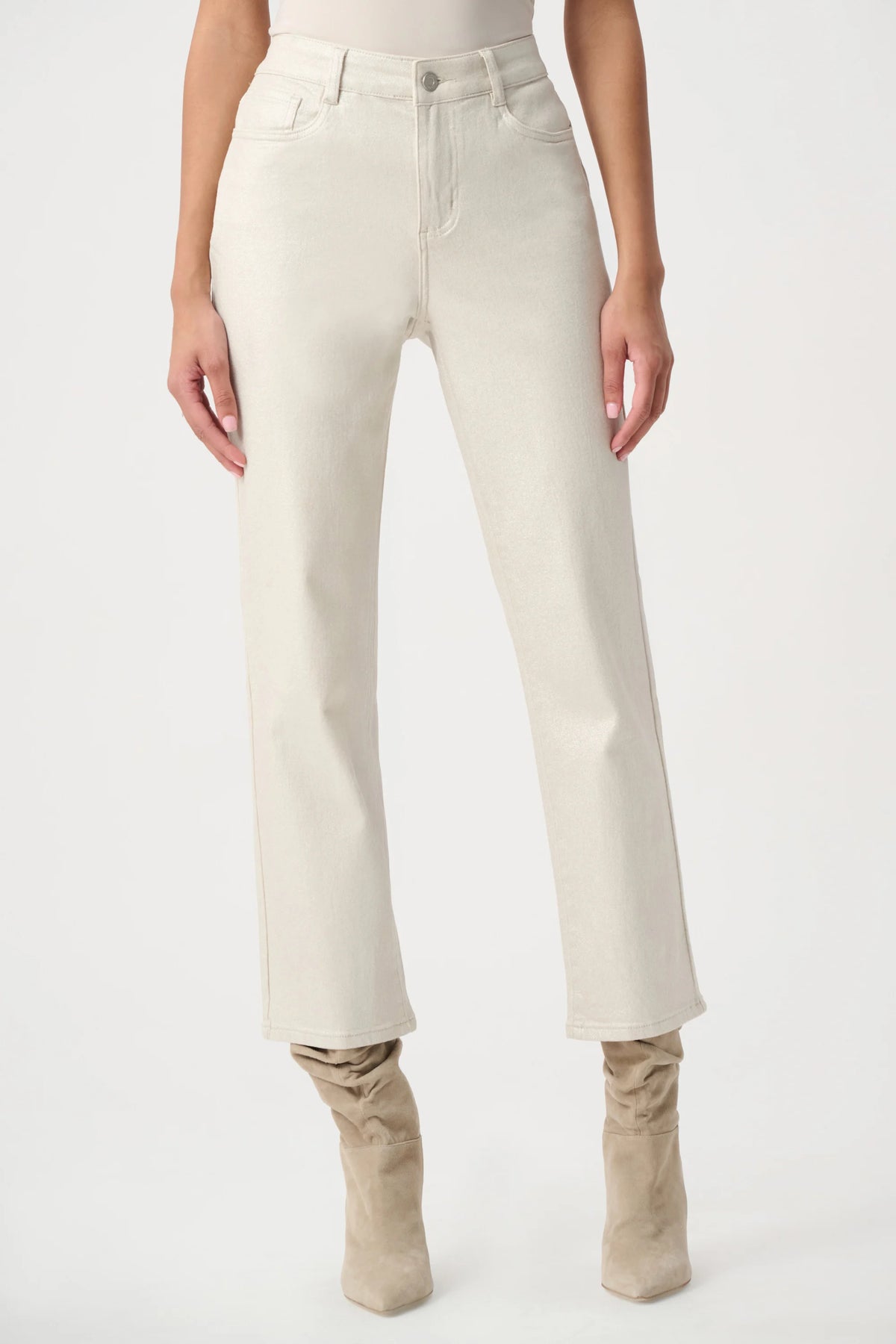 Joseph Ribkoff -Classic Straight Leg Metallic Jeans