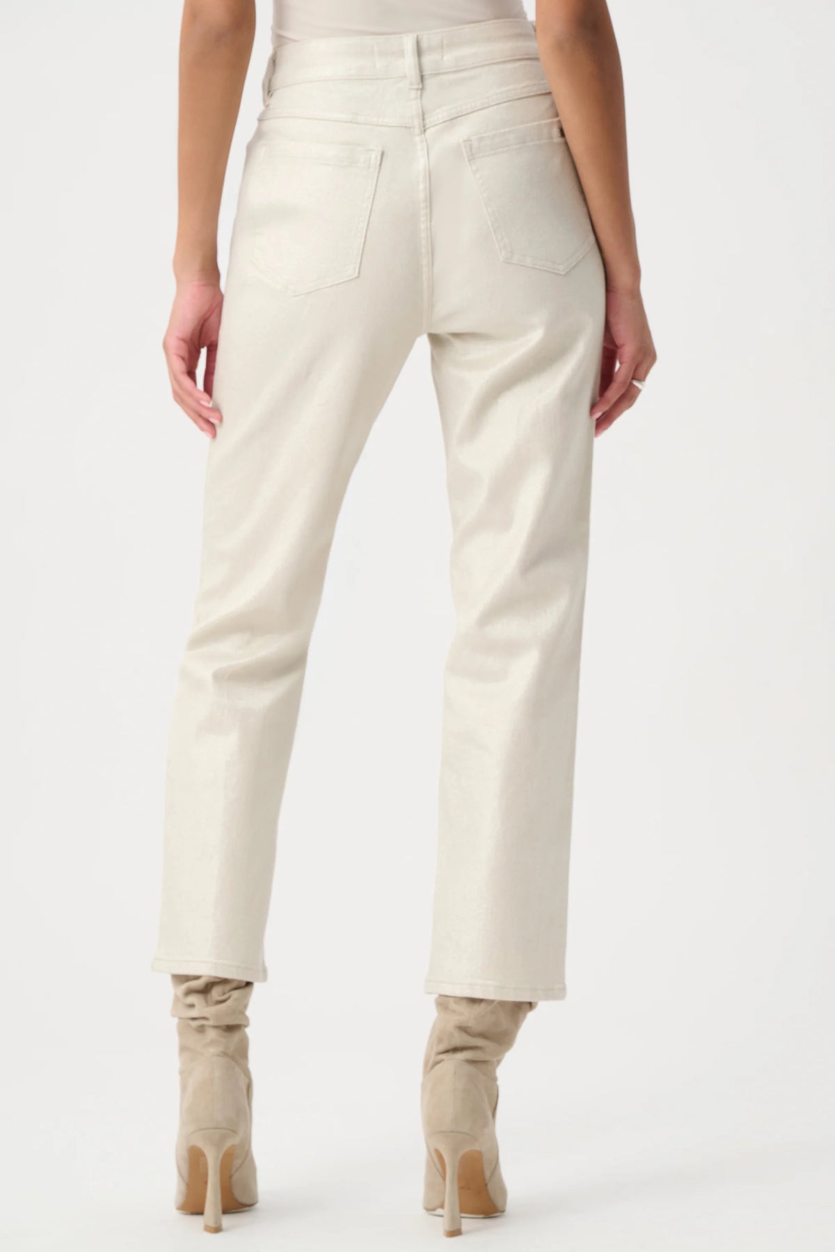 Joseph Ribkoff -Classic Straight Leg Metallic Jeans