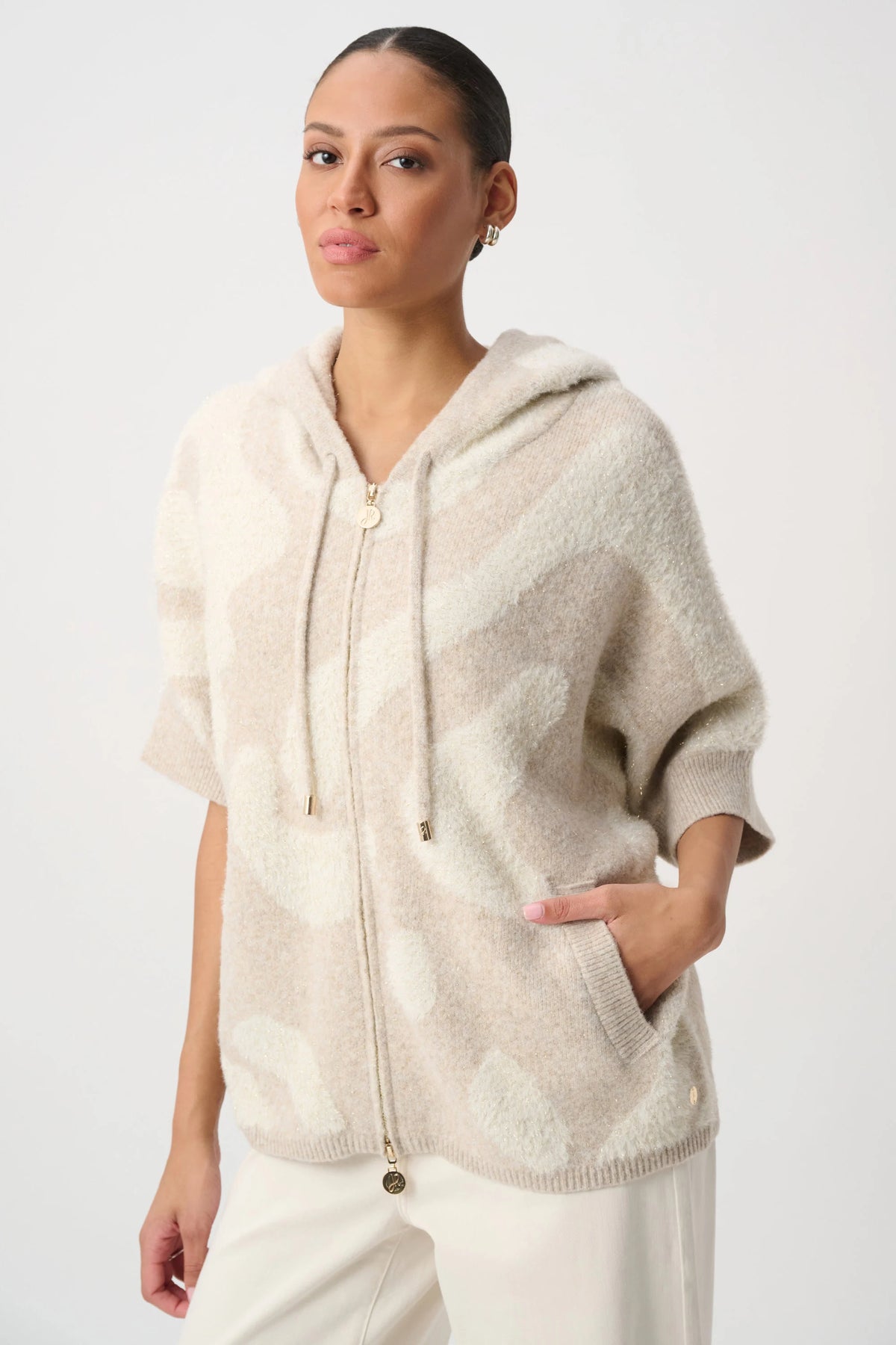 Joseph Ribkoff - Hooded Animal Print Sweater