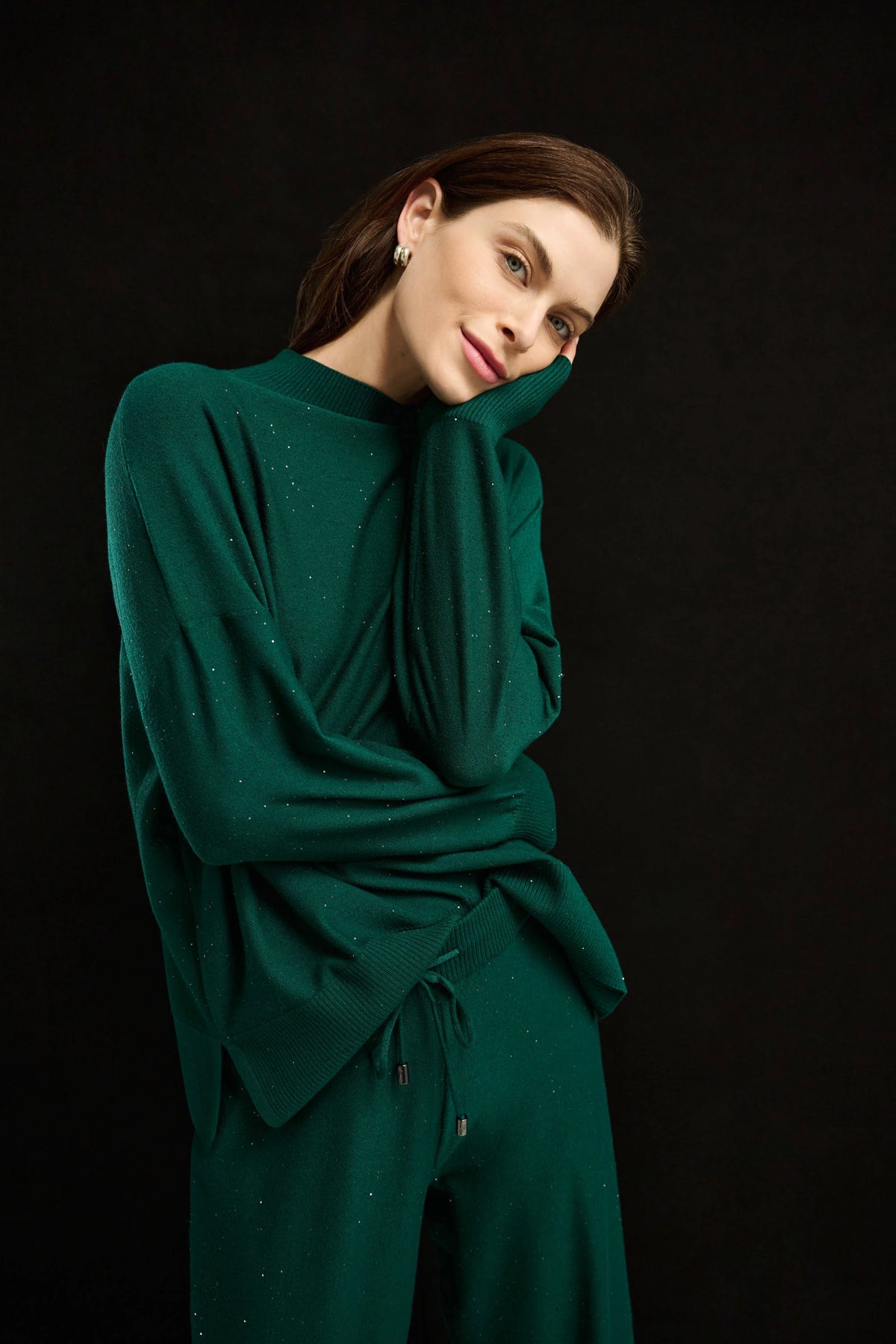 Joseph Ribkoff - Sequin Mock-Neck Sweater
