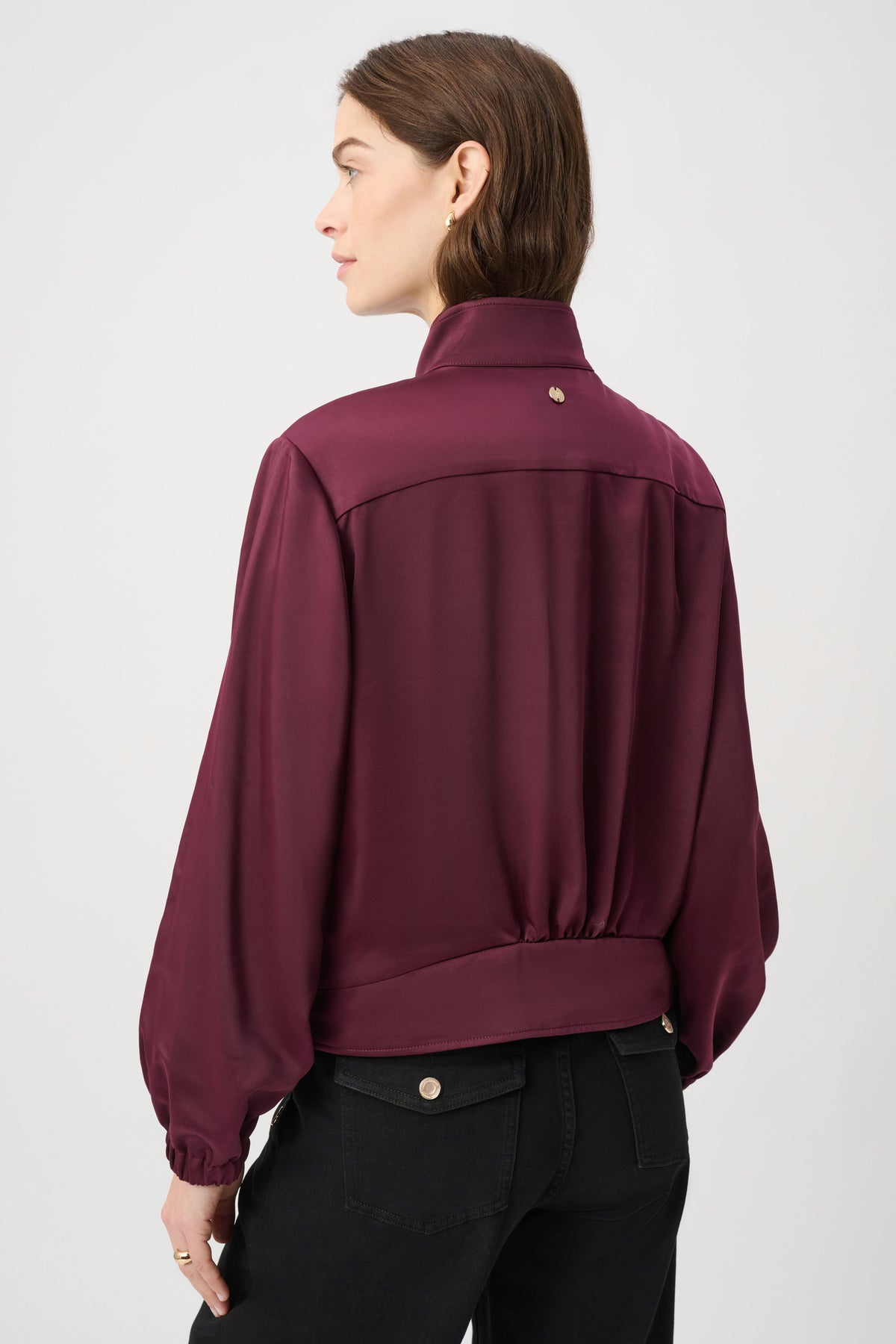 Joseph Ribkoff - Satin Puff Sleeve Utility Jacket