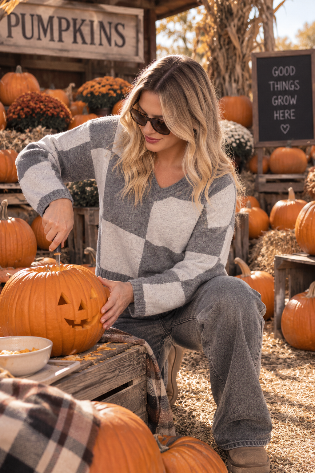 The Checkmate V-Neck Sweater ♟️