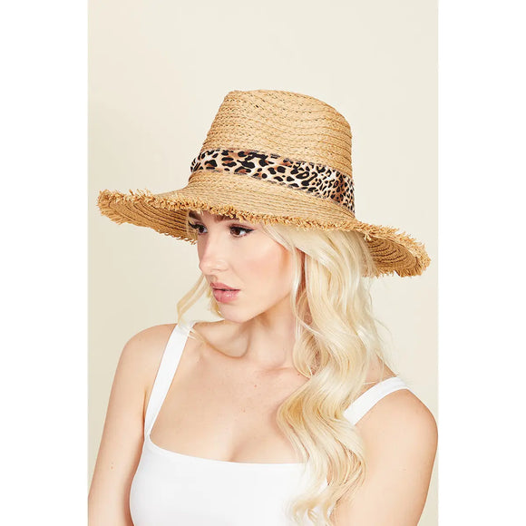 Fedora Straw Leopard Sun Hat