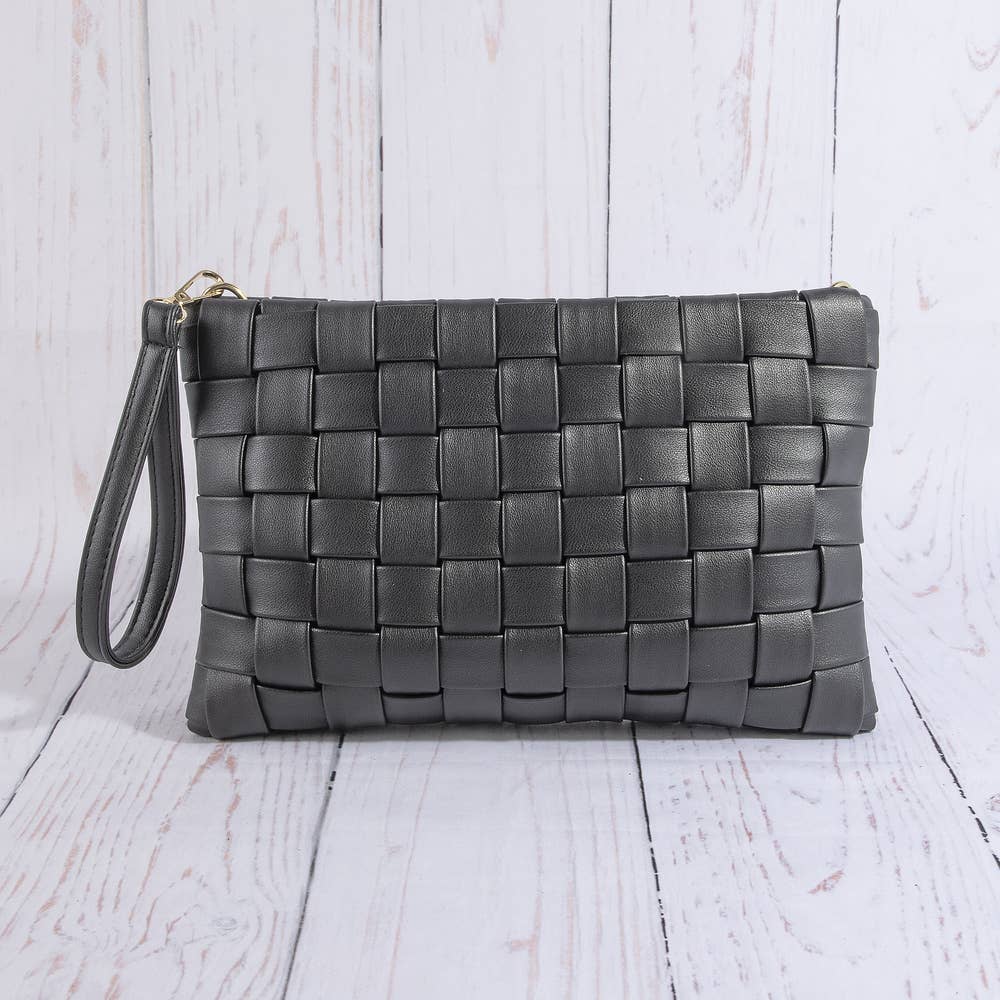 Leather Basket Weave Hand Bag