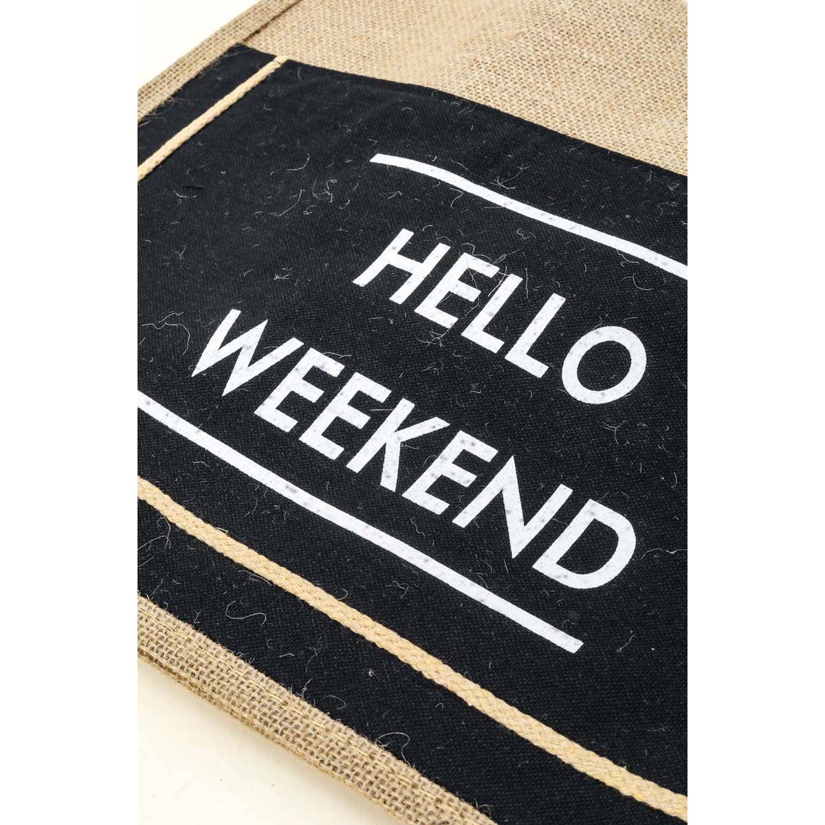 Hello Burlap Bag