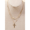 Double Cross Chain Layer Necklace