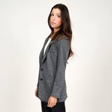 RD Style - Amaya Faux Leather Collar Blazer