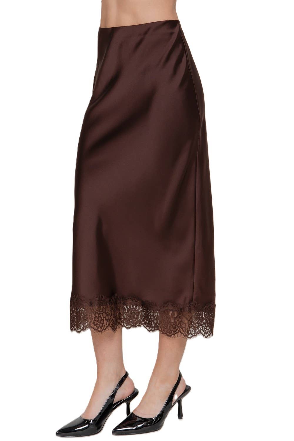 After Dark Satin Lace Skirt
