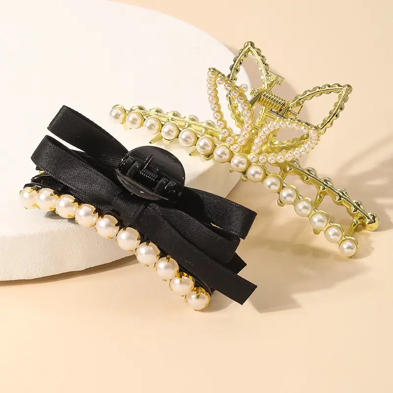 Pearl Studded Hair Clip Set