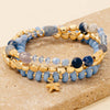Pebble Stone Beaded Bracelet Set 3pc