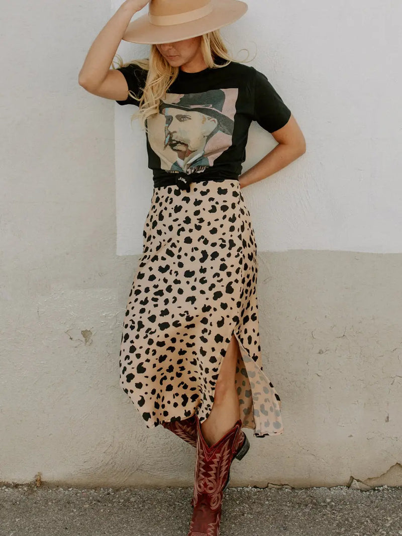 Sloane Leopard Midi Skirt