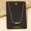 Pave Bar Knot Pendant Dainty Chain Necklace