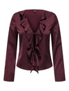 Only Mika Satin Frill Blouse