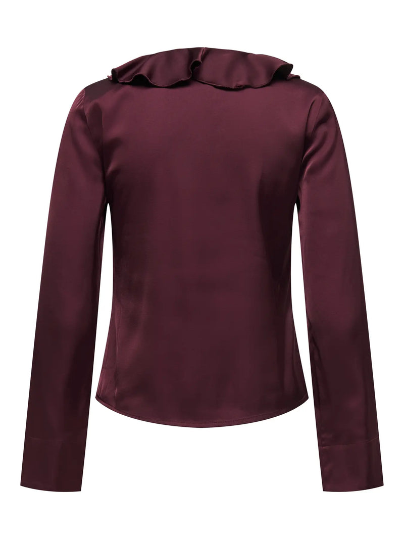 Only Mika Satin Frill Blouse