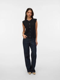 Vero Moda - Gold O-Neck Button Vest