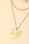 Monstera Leaf Pendant Necklace Set