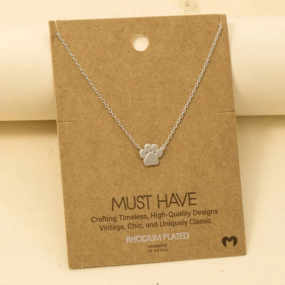 Mini Paw Print Charm Necklace