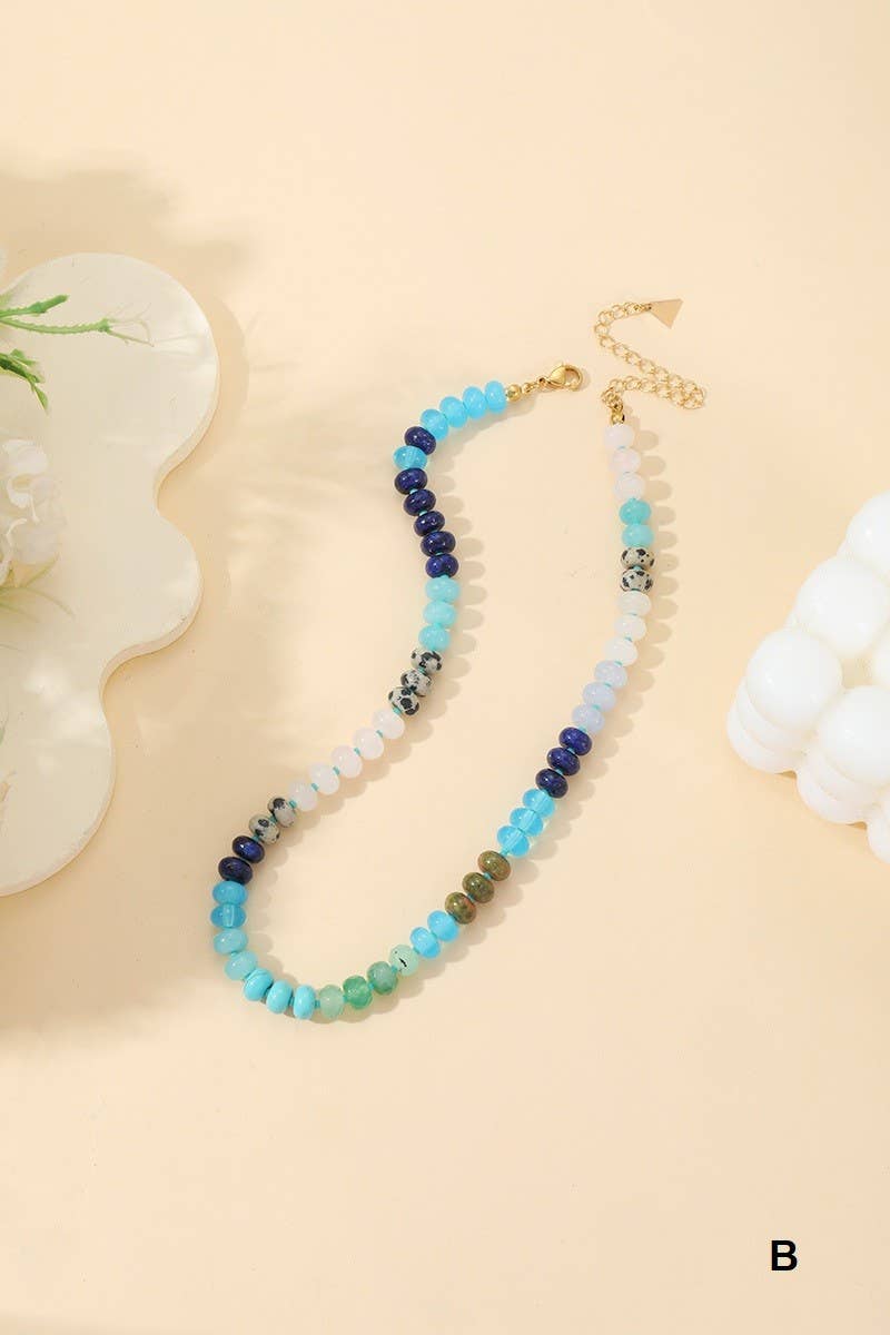 Trendy Natural Agate Gemstone Necklace