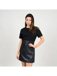 RD Style- Mackenzie Combination Ponte Faux Leather Dress