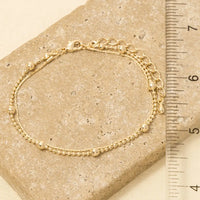 Double Row Ball Bead and Chain Bracelet