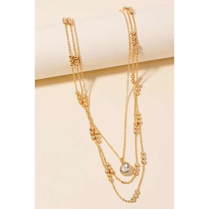 Round Rhinestone Necklace