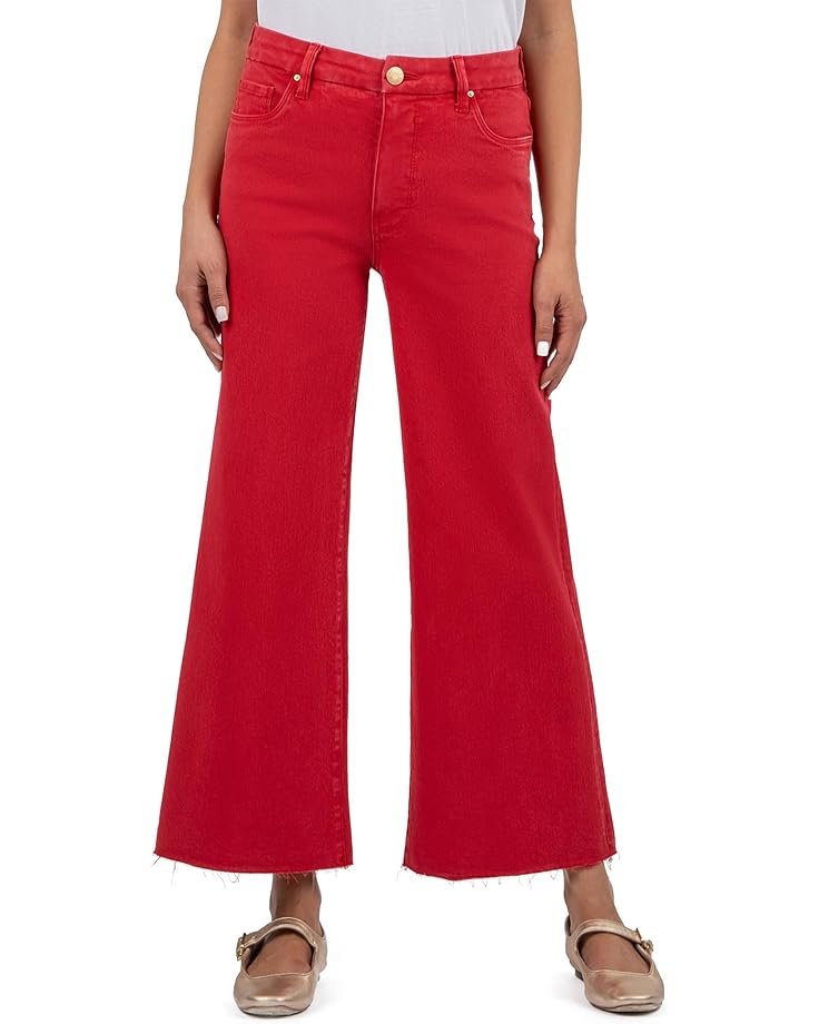 KUT- Meg High Rise Fab Ab Wide Leg - Ruby Red