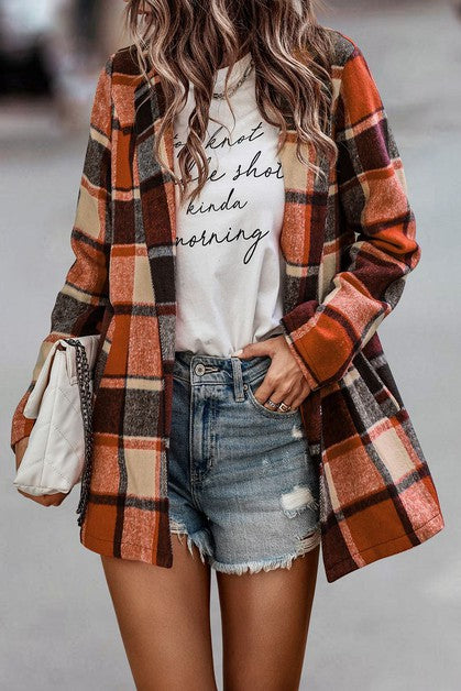 Dallas Open Plaid Jacket