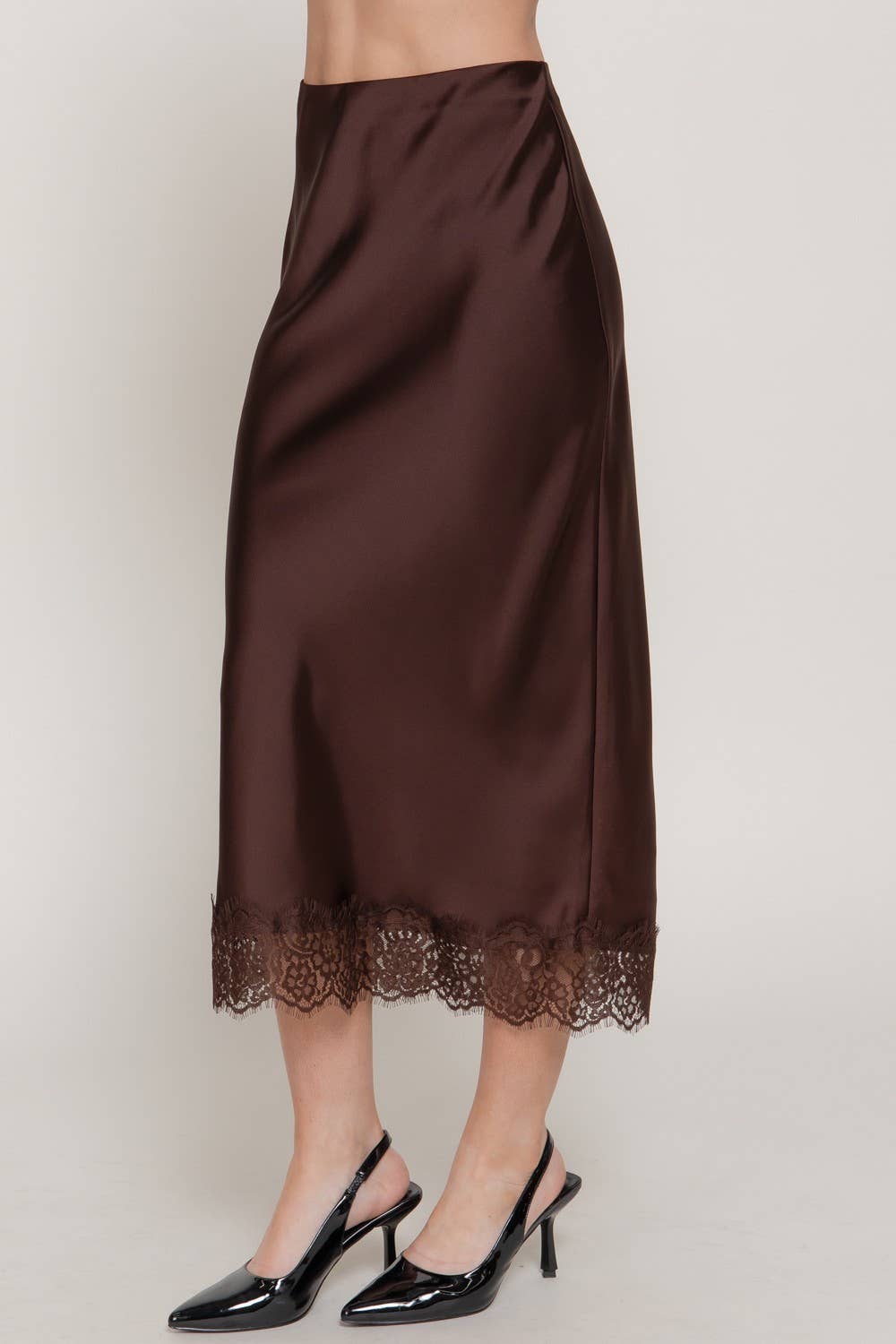 After Dark Satin Lace Skirt