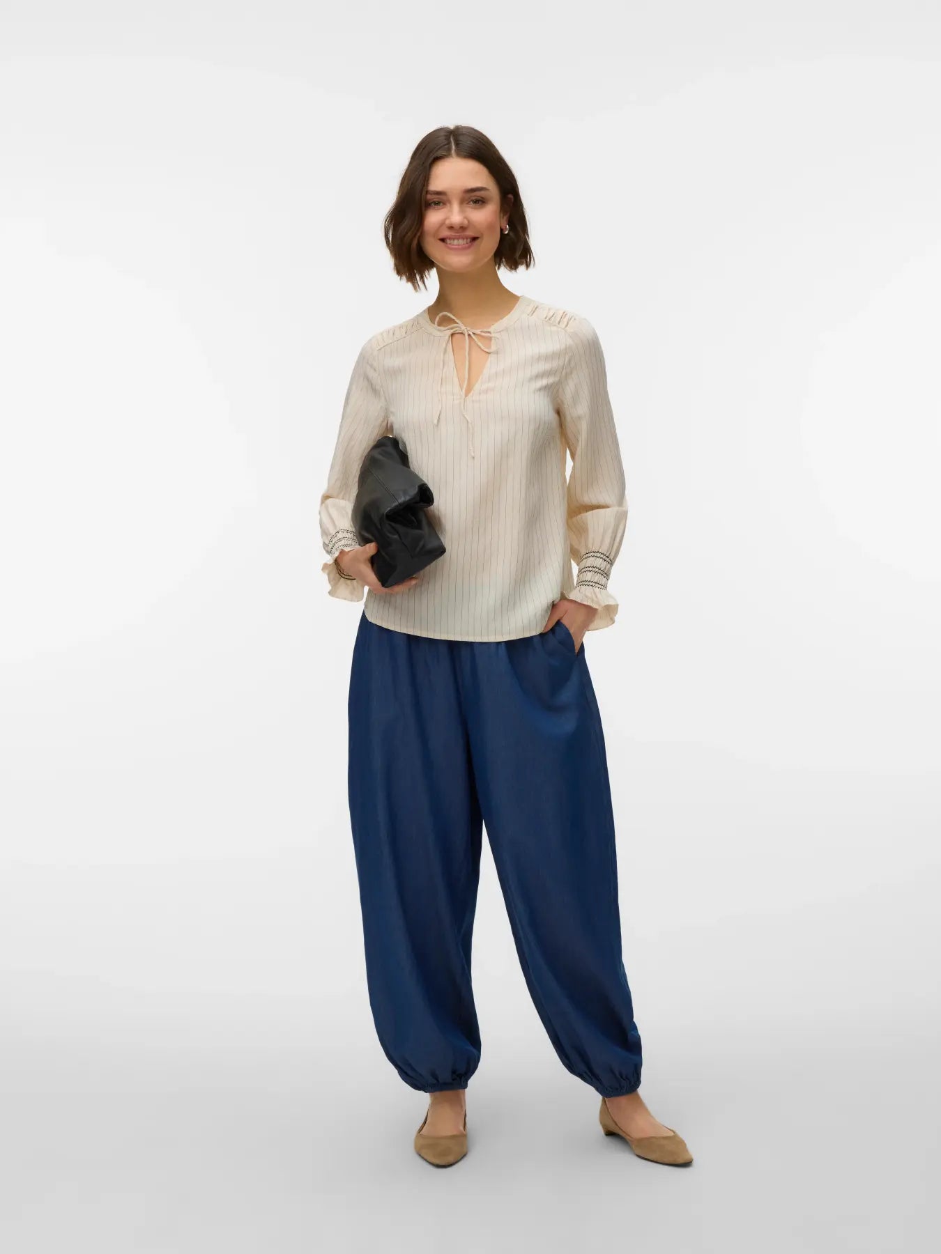 Vero Moda - Millie Tie- Neck Blouse