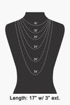 Pearl Cross And Gem Charms Chain Necklace