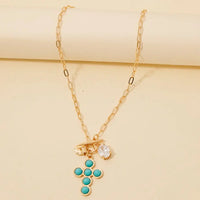 Studded Cross Necklace