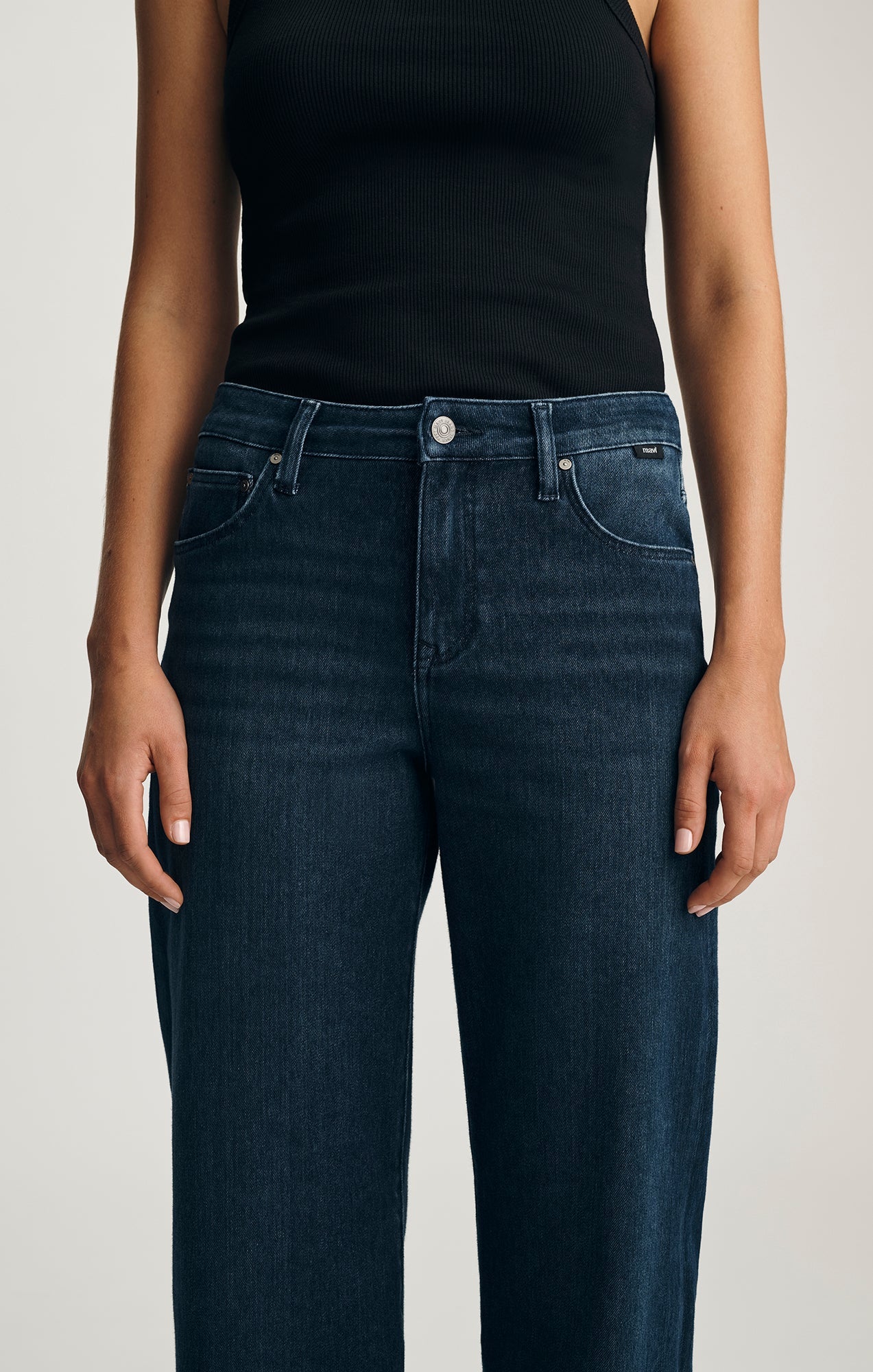 Mavi - Sabrina Dark Blue Wide Leg Mid Rise Jeans